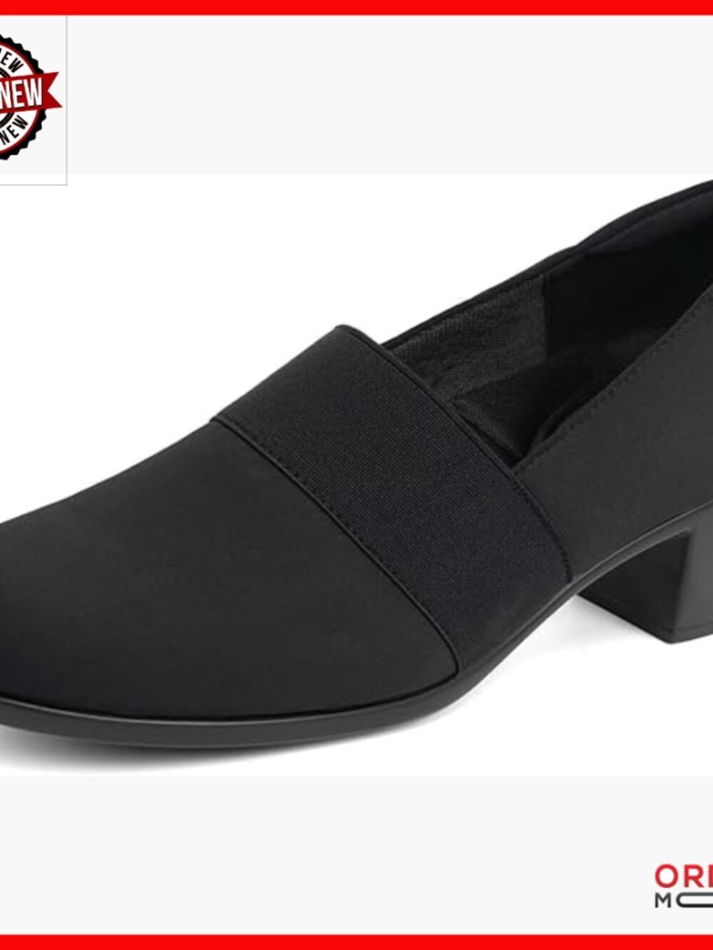 Chunky Low Block Heel Pumps Slip-On Work Shoes Arch Support Comfortable